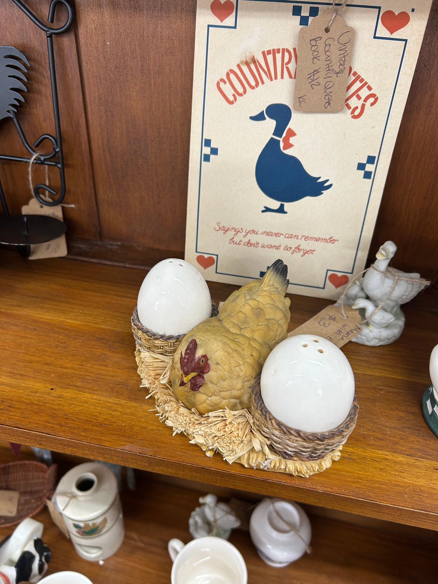 Chicken On A Nest Salt & Pepper Shakers - With Corks