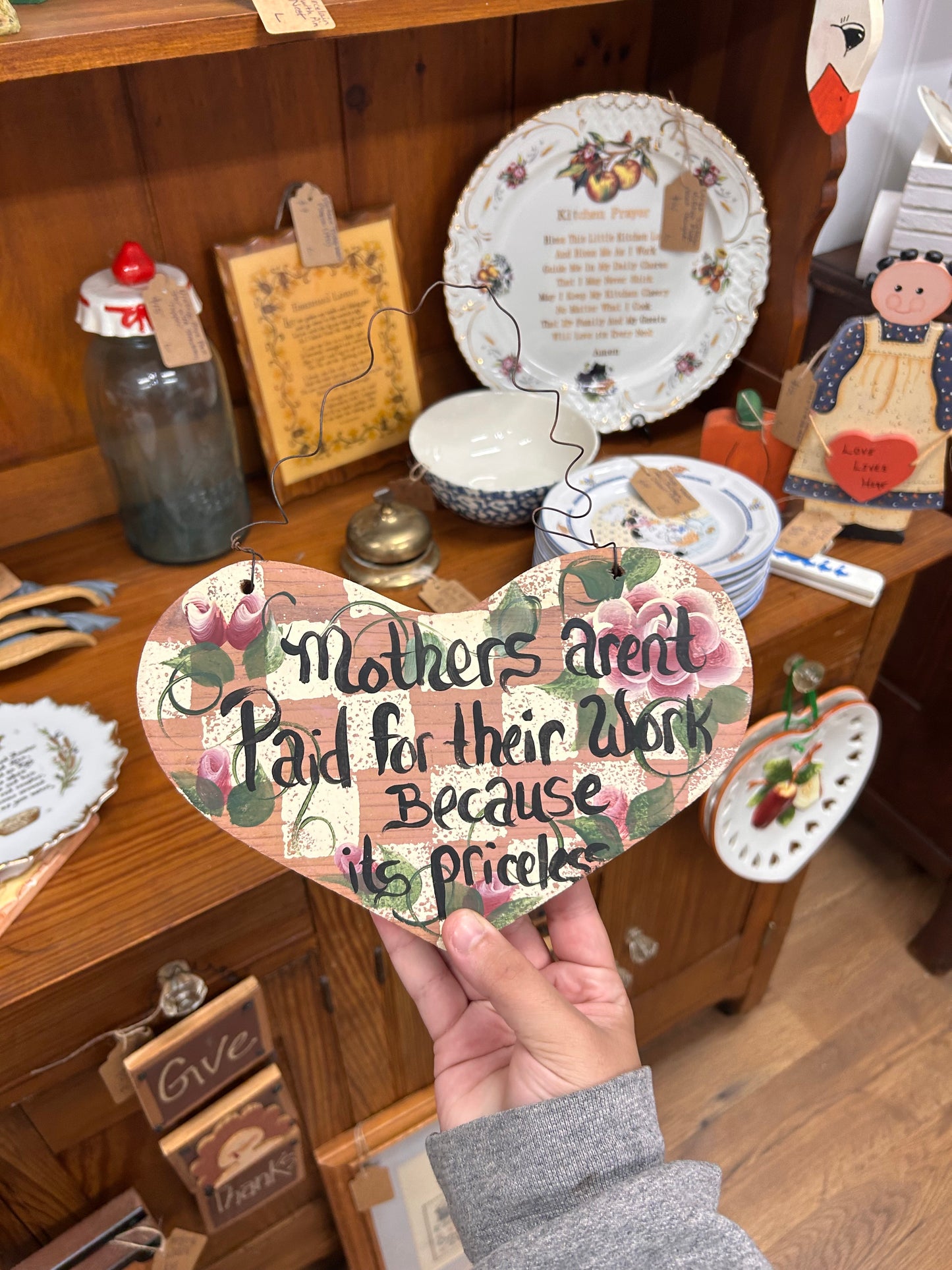 Vintage Wooden Mother Wall Hanger