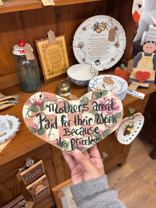 Vintage Wooden Mother Wall Hanger