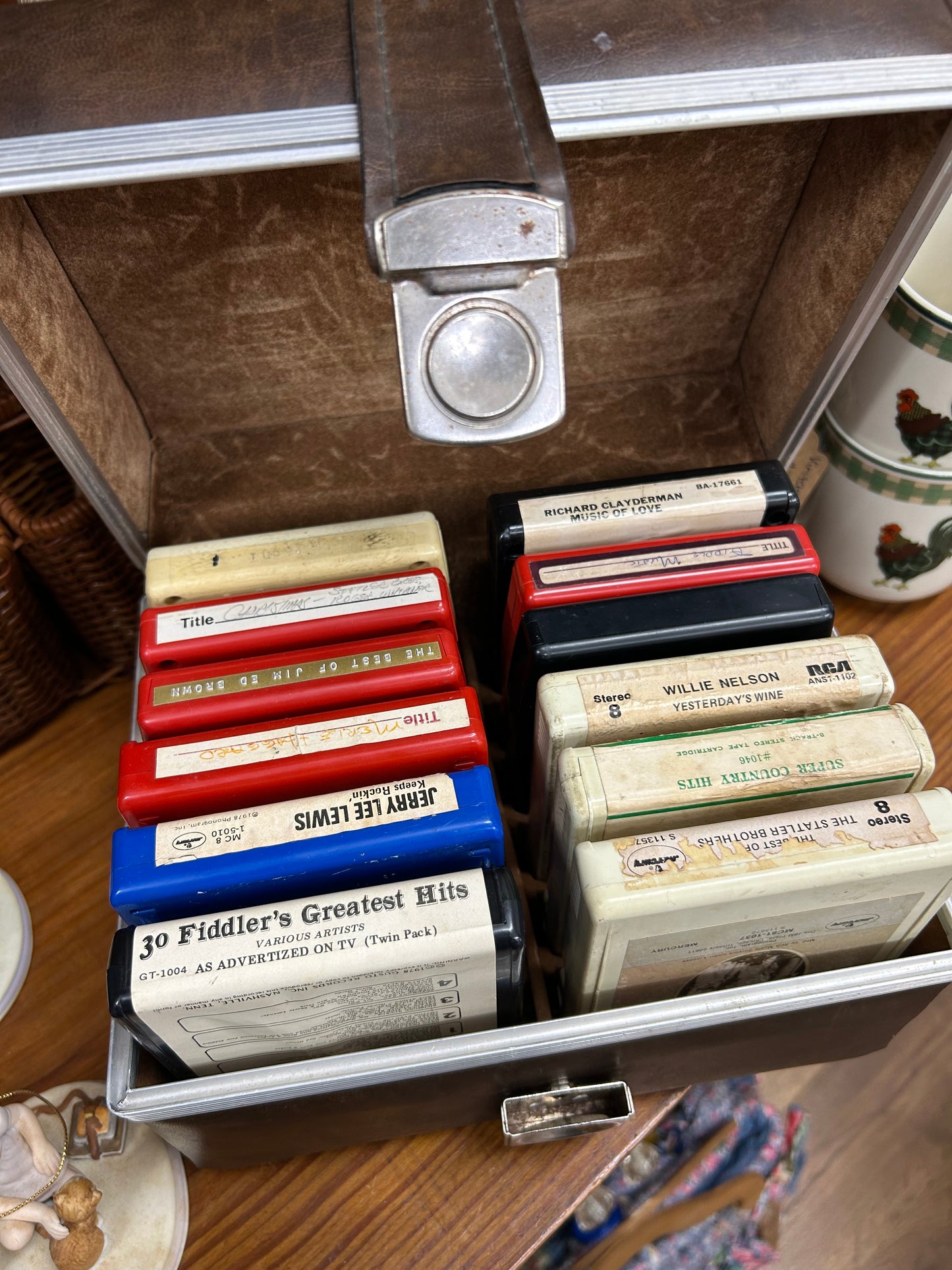 Vintage 8 Track Cassette Tapes & Carrying Case