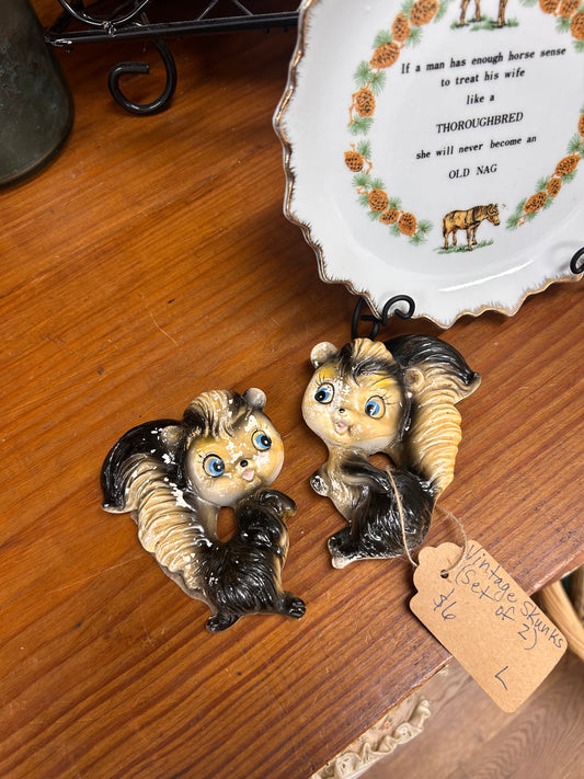 Vintage Set Of Skunks