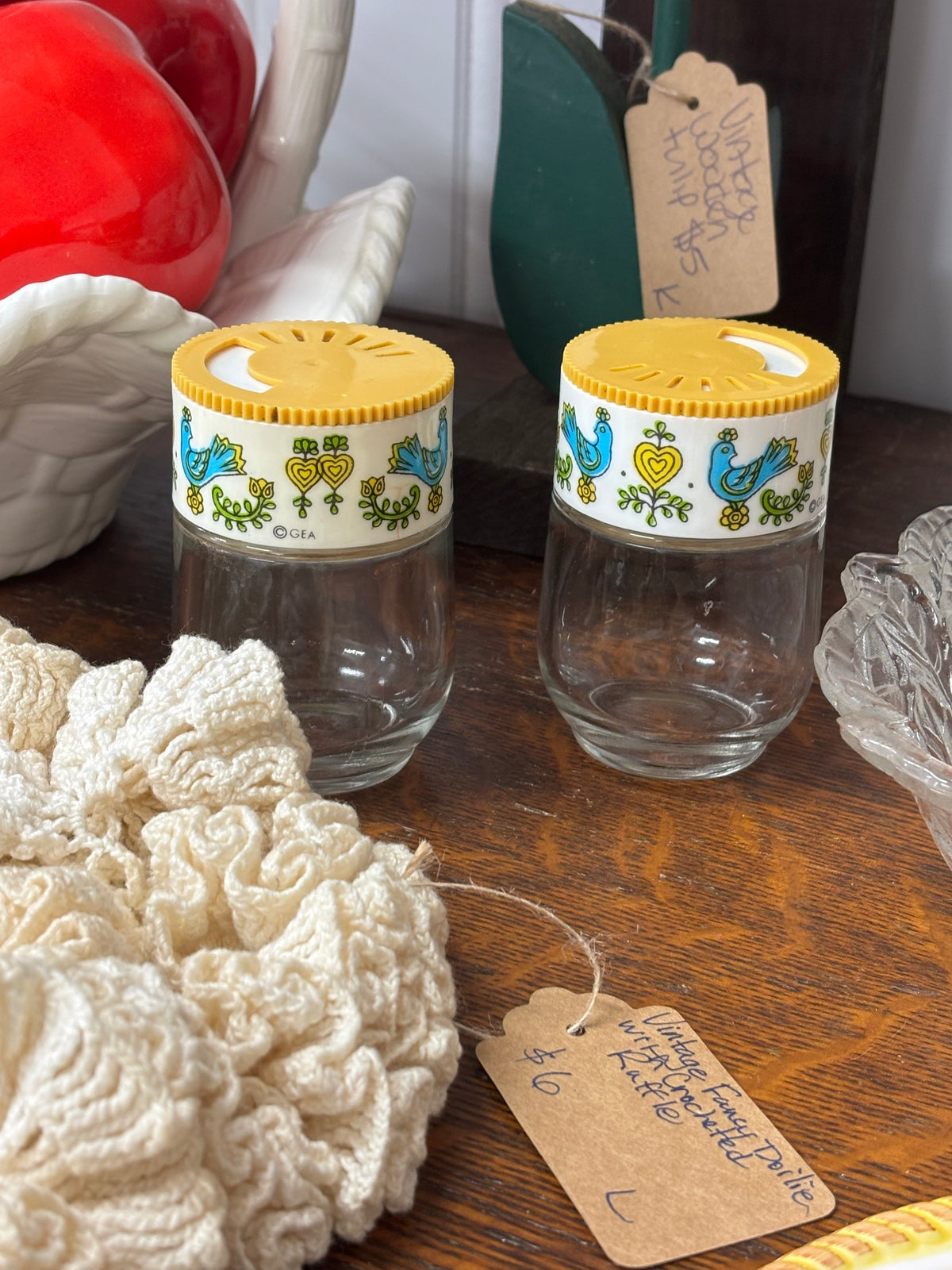 1970s Pyrex Country Bluebird Pair