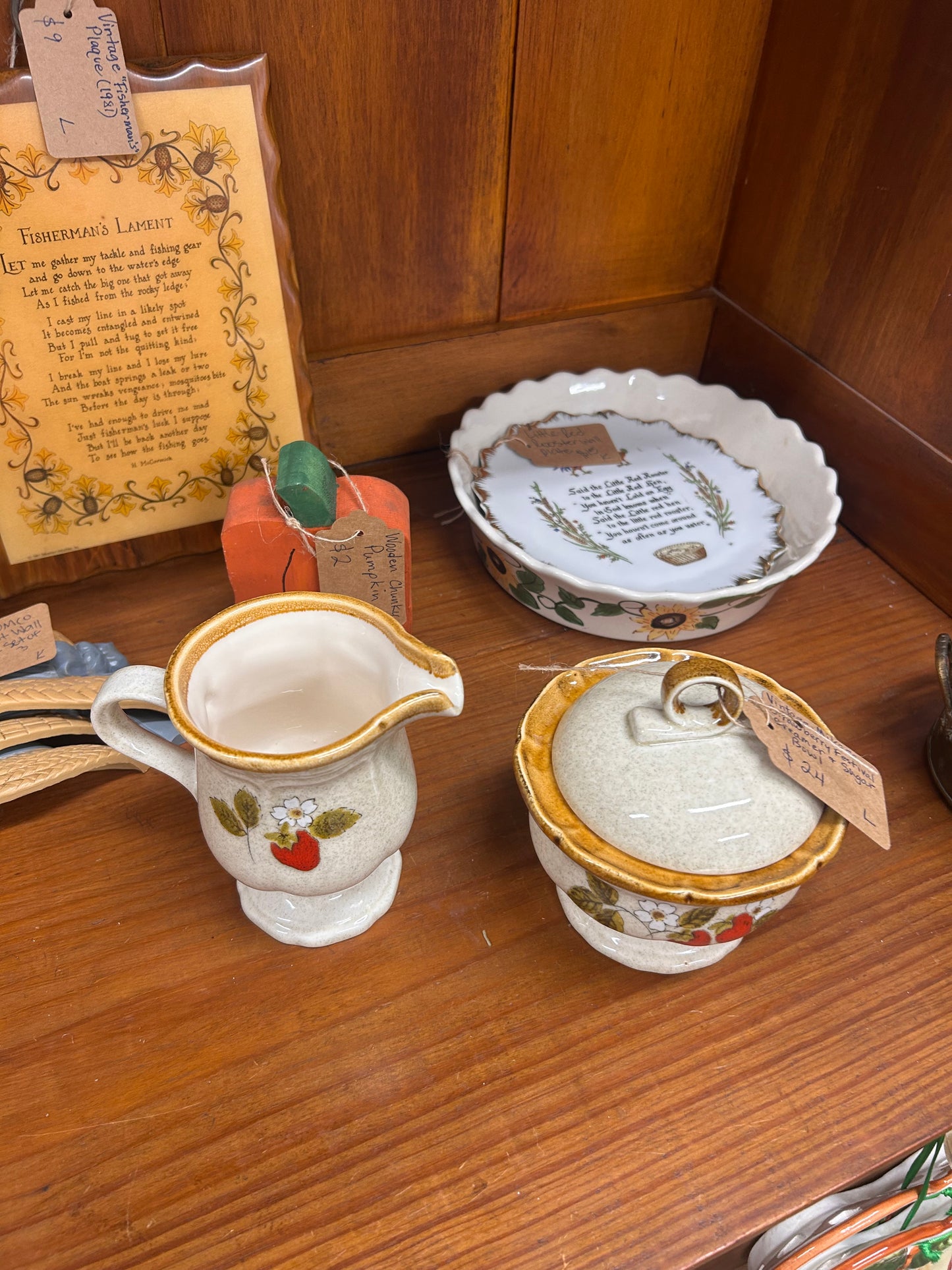 Vintage Mikasa Strawberry Festival Creamer & Sugar Bowl