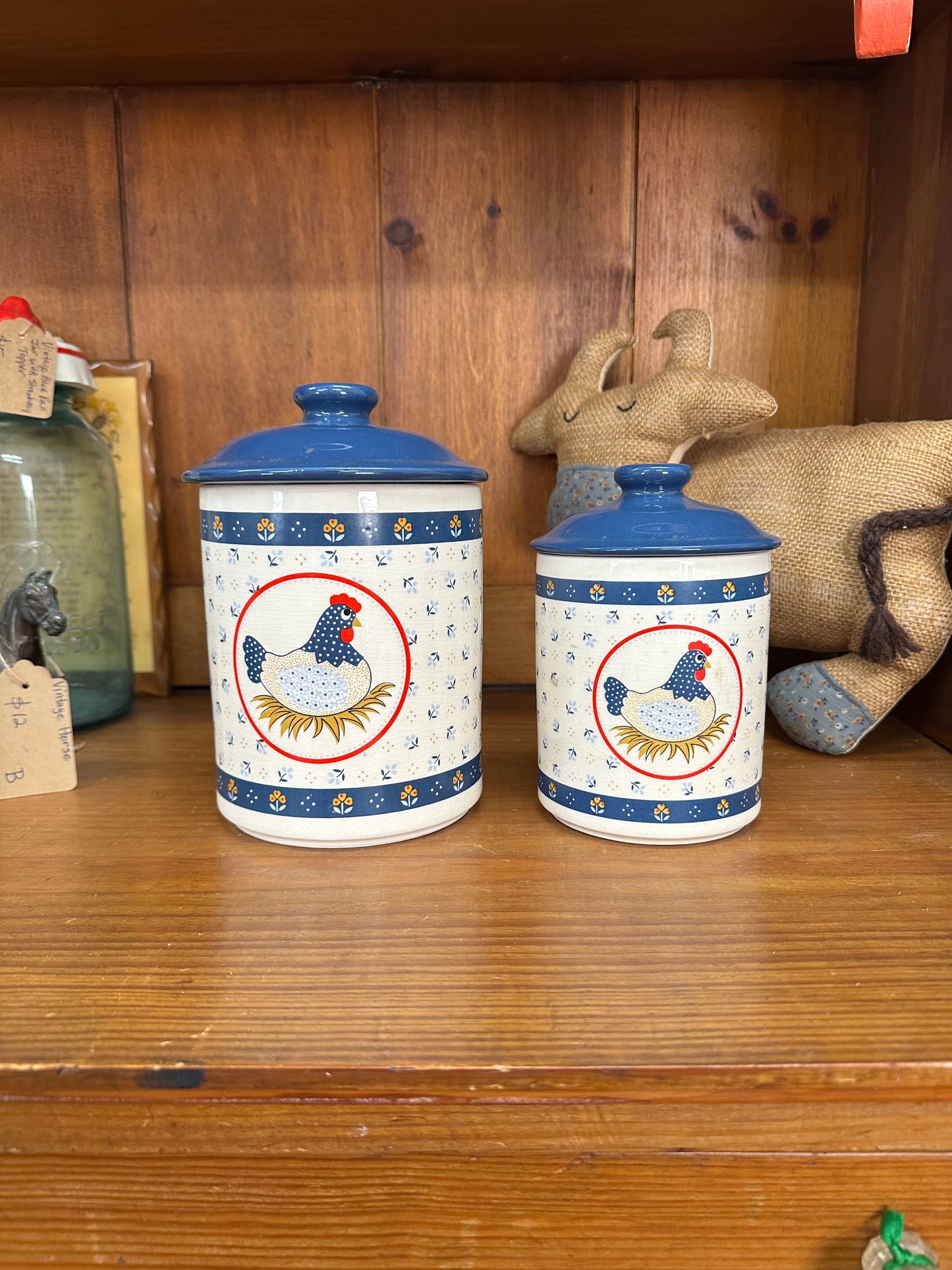 “Country Hen” Canisters - Set Of 2