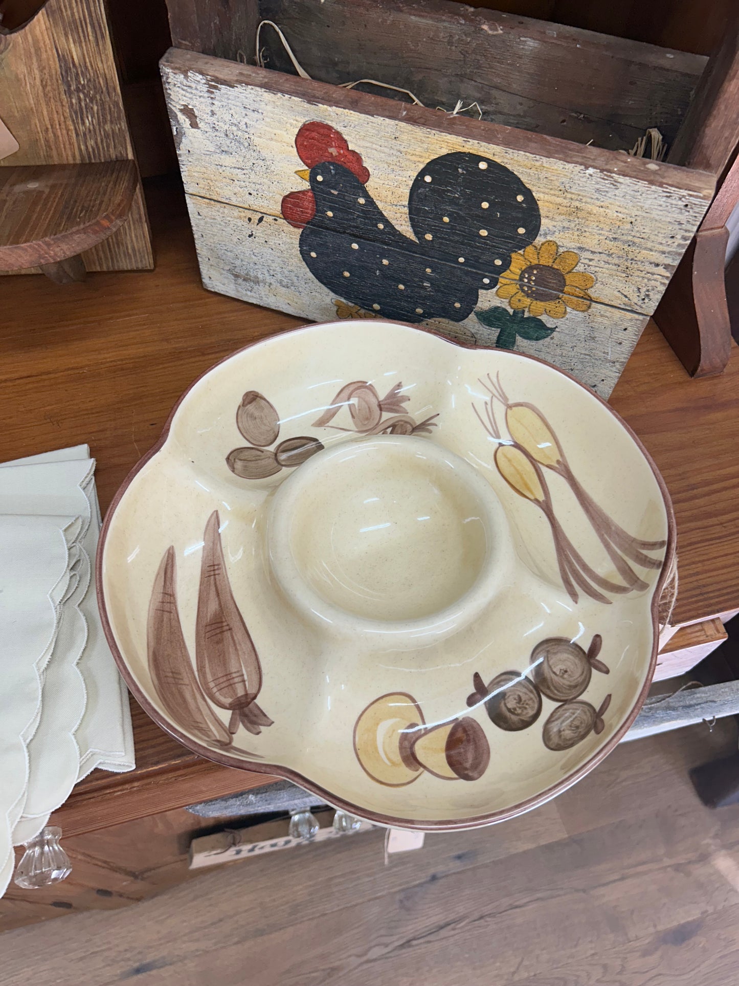 Vintage Vegetable & Dip Server