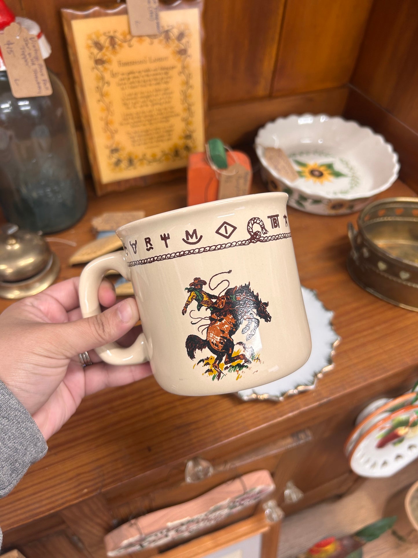 Bucking Horse Mug With Brands