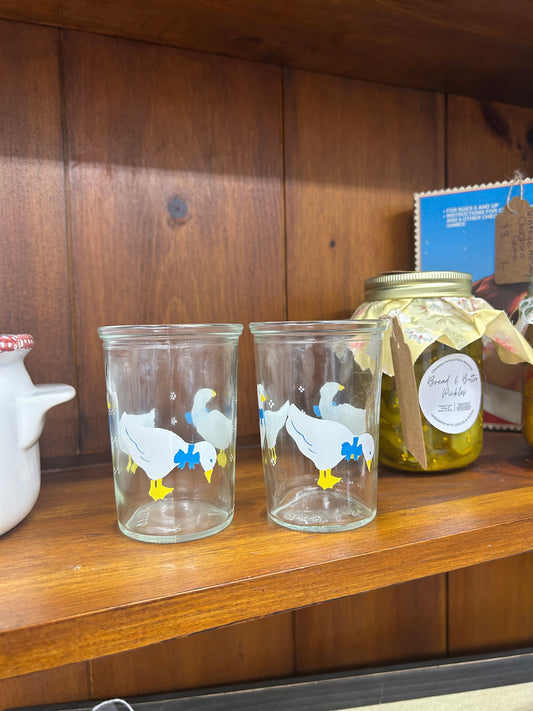 Vintage Geese Juice/Jam Glass