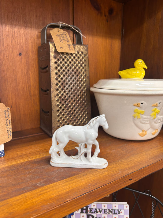 Vintage Porcelain Horse With Gold Trim