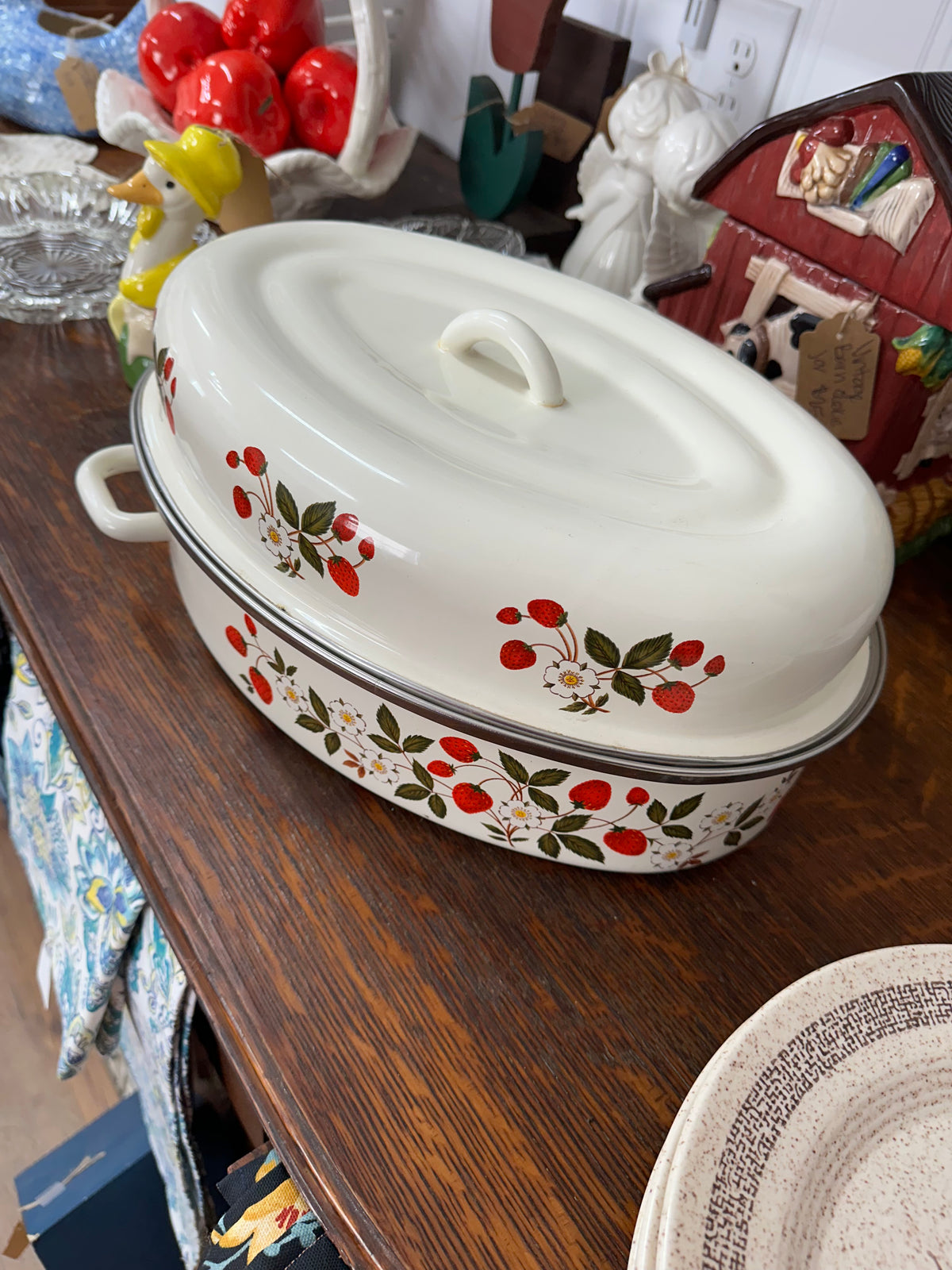 Vintage Sheffield “Strawberries N’ Cream” Roasting Pan