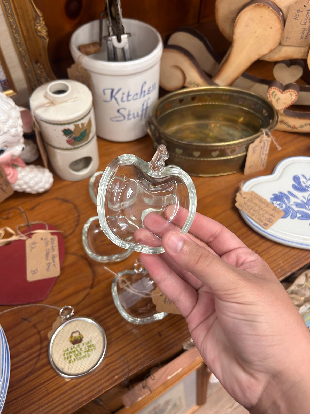 Vintage Clear Glass Apple Dishes - Set Of 6