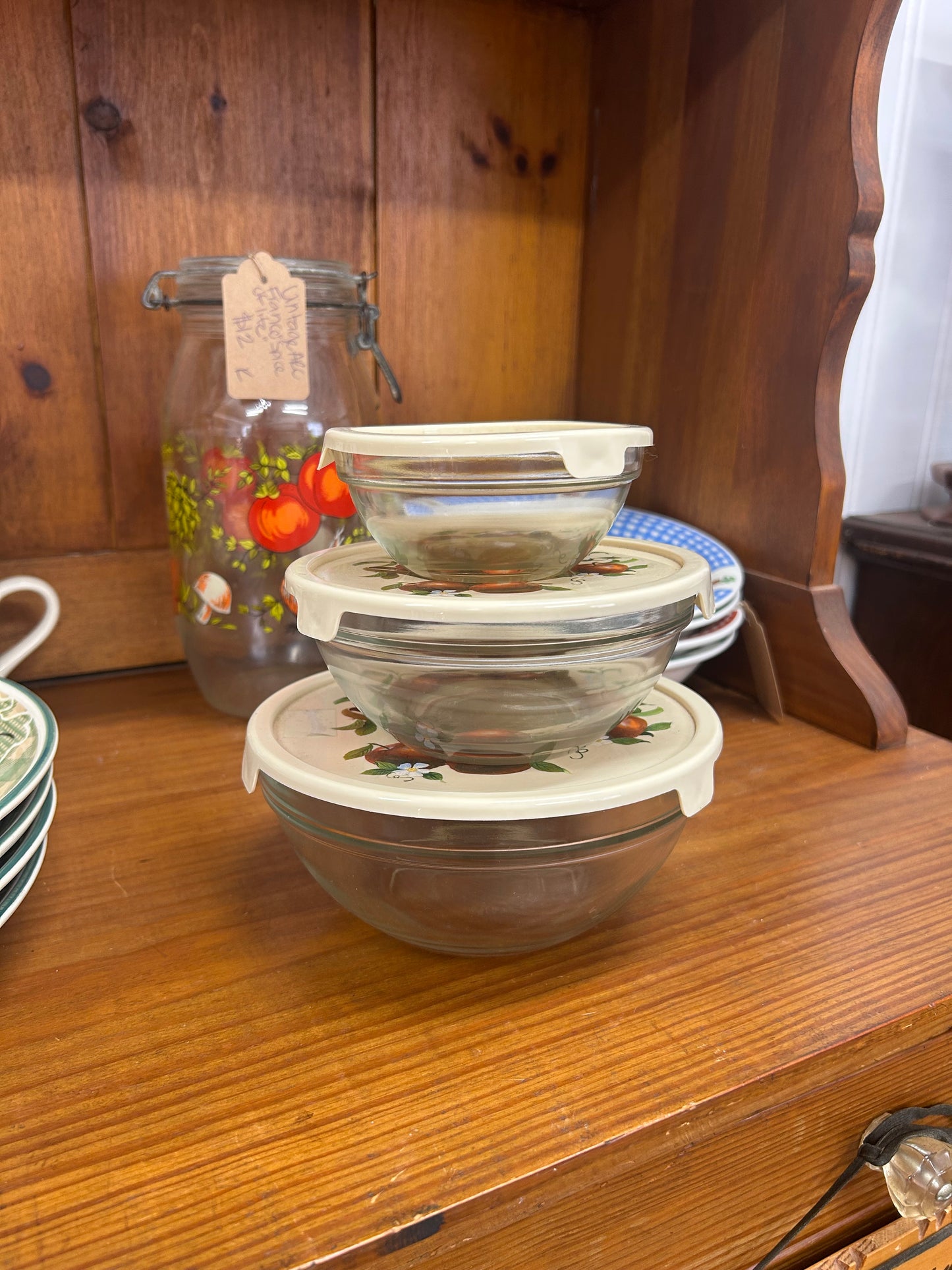 Vintage Glass Apple Containers