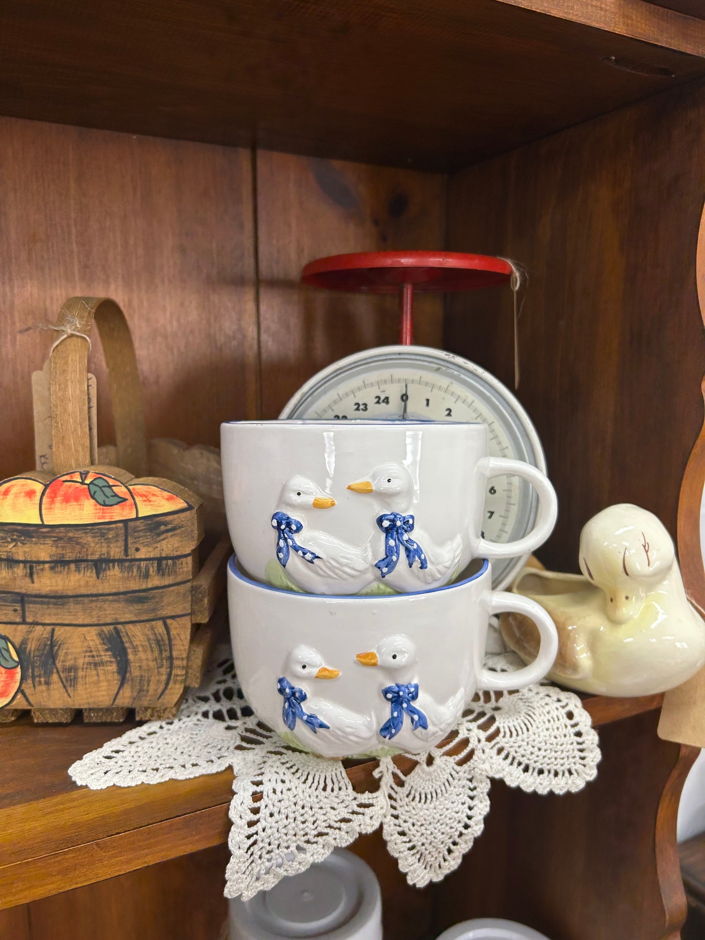 Vintage Goose Soup Mugs - Set Of 2