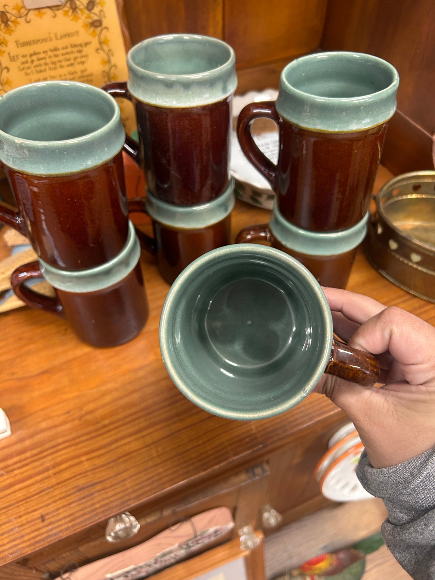 Vintage Red Wing Potter Mugs - Set Of 7