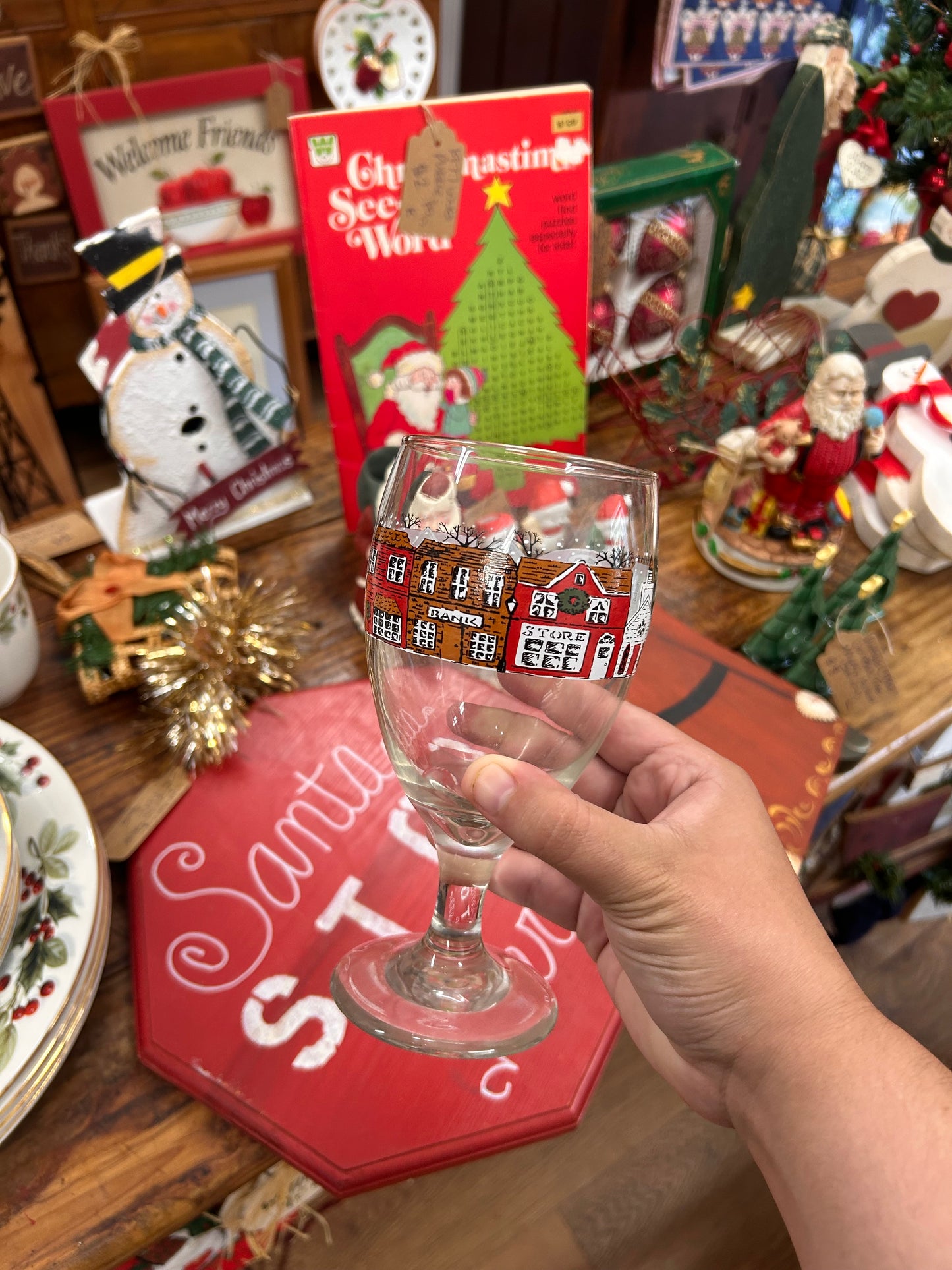 Vintage Libby Christmas Village Glasses - Set Of 5