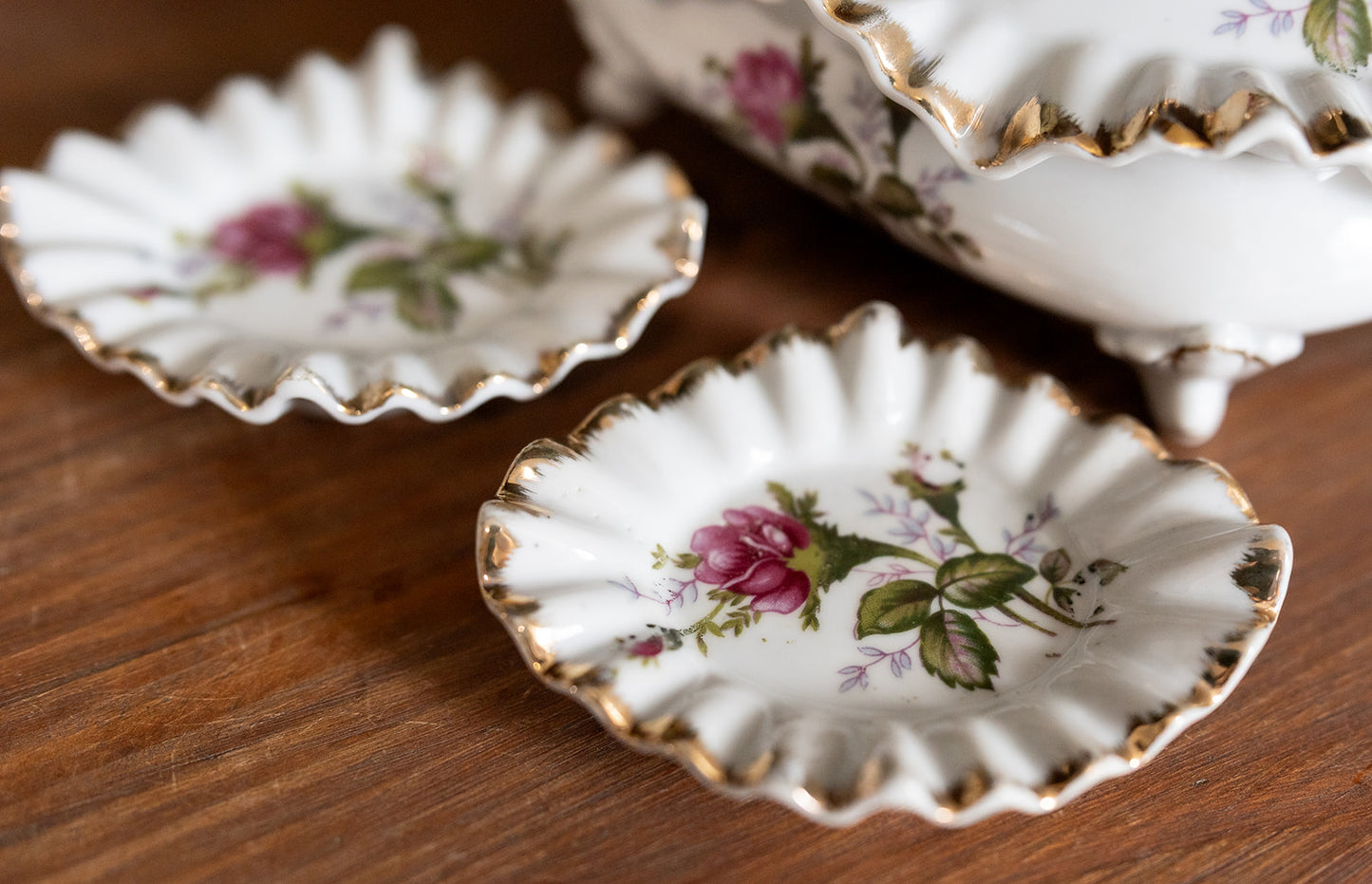 Floral Trinket Box With Ring Trays