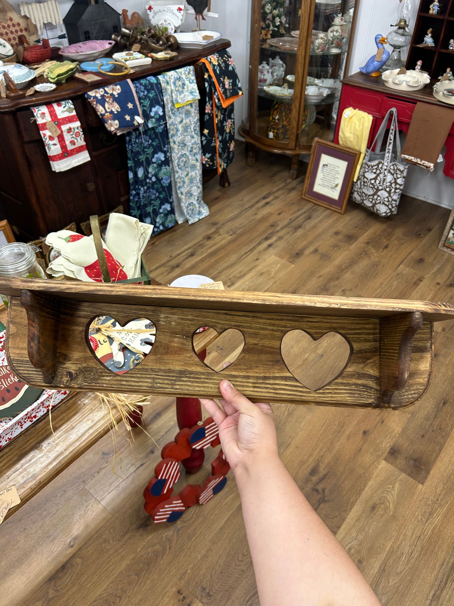 Handmade Wooden Heart Shelf