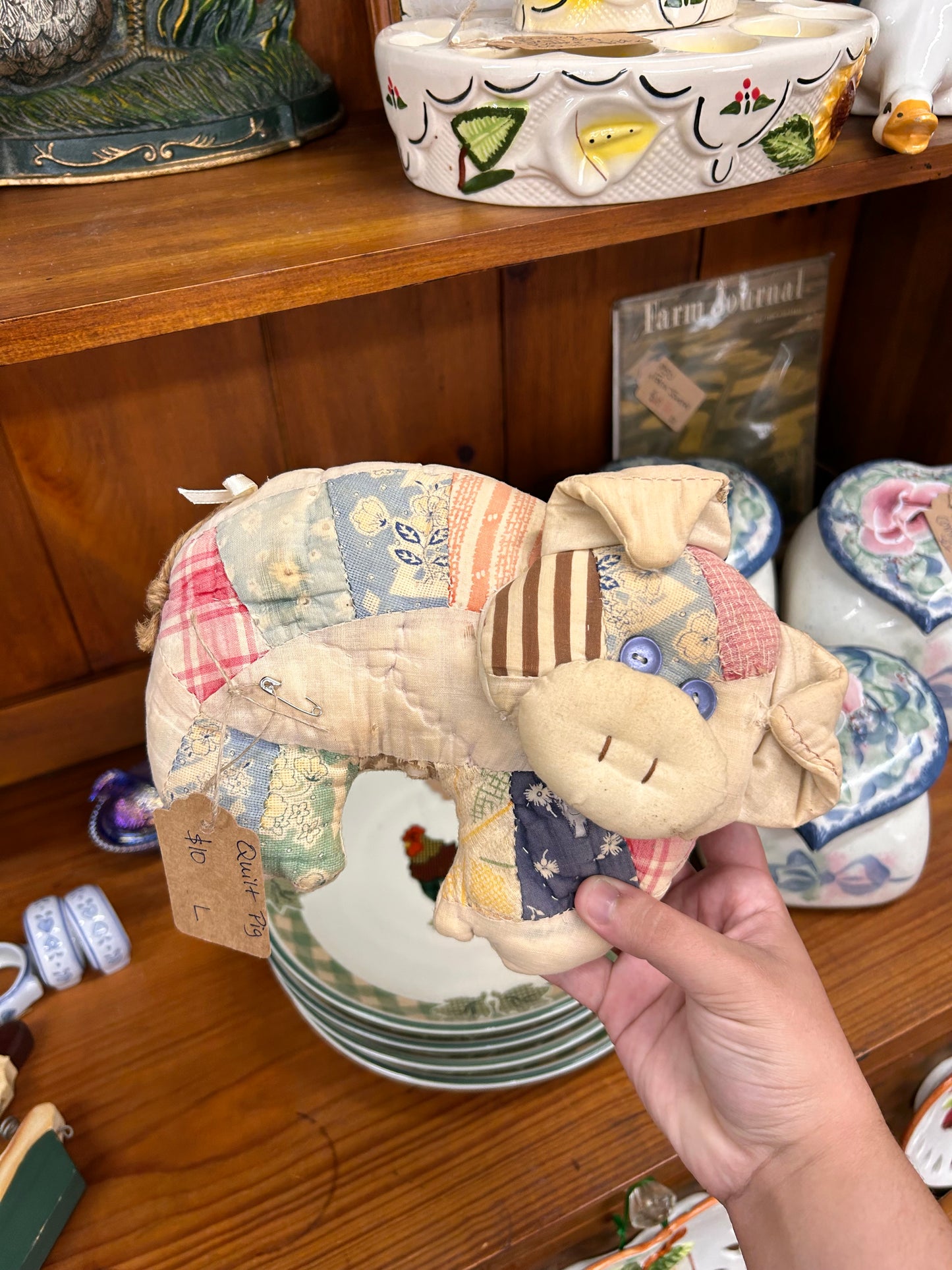 Vintage Quilt Pig