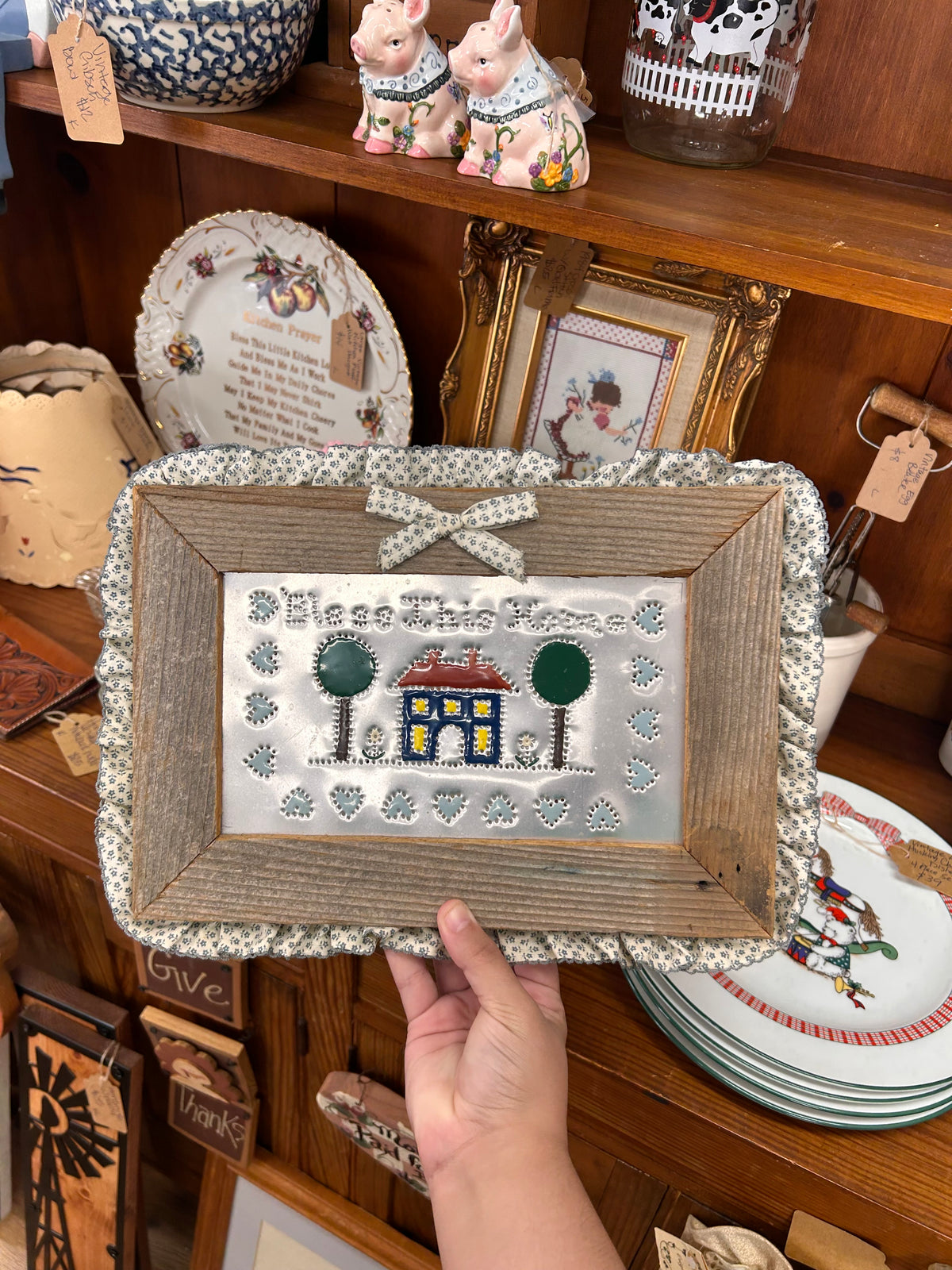 Vintage Bless This Home Punch Tin