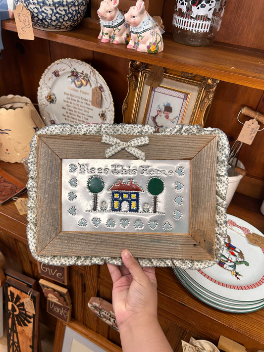 Vintage Bless This Home Punch Tin