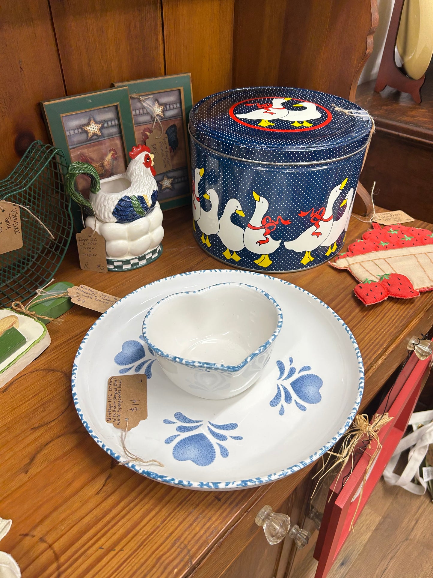 Vintage 1992 Spongeware Bowl/Plate