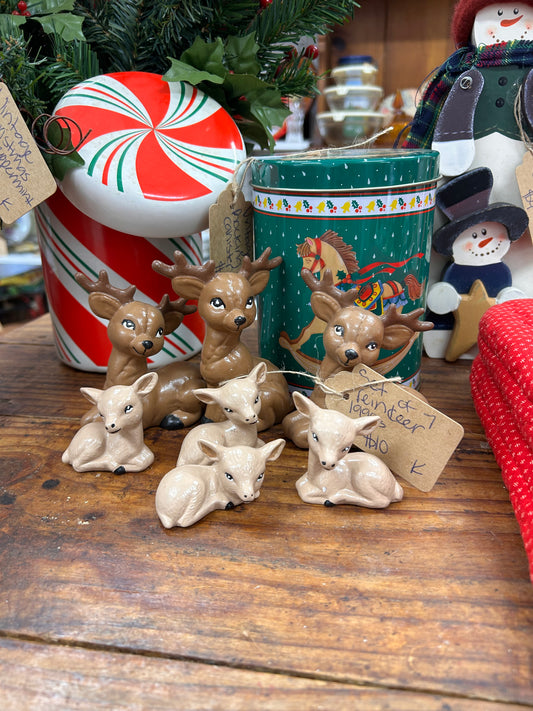 1990s Reindeer - Set Of 7