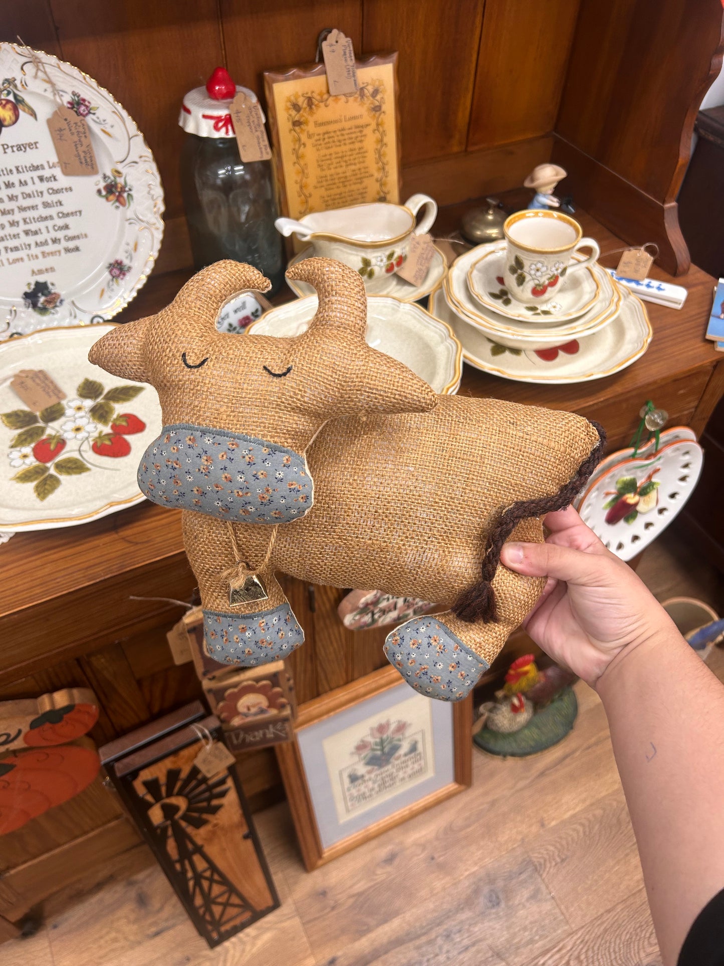 Vintage Cow Pillow - See 2nd Picture