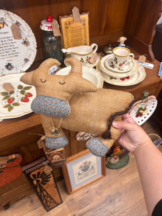 Vintage Cow Pillow - See 2nd Picture