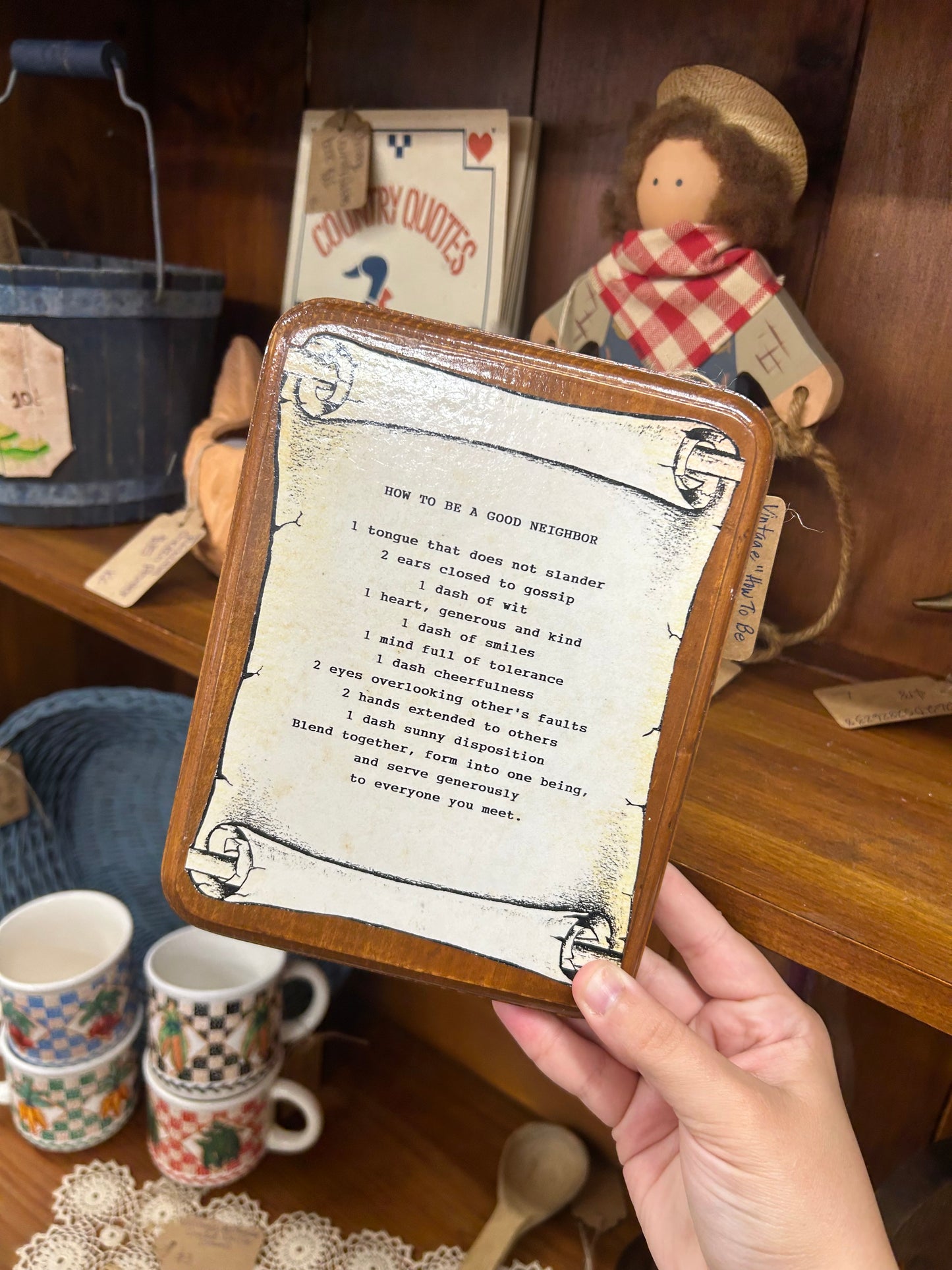 Vintage How To Be A Good Neighbor Plaque