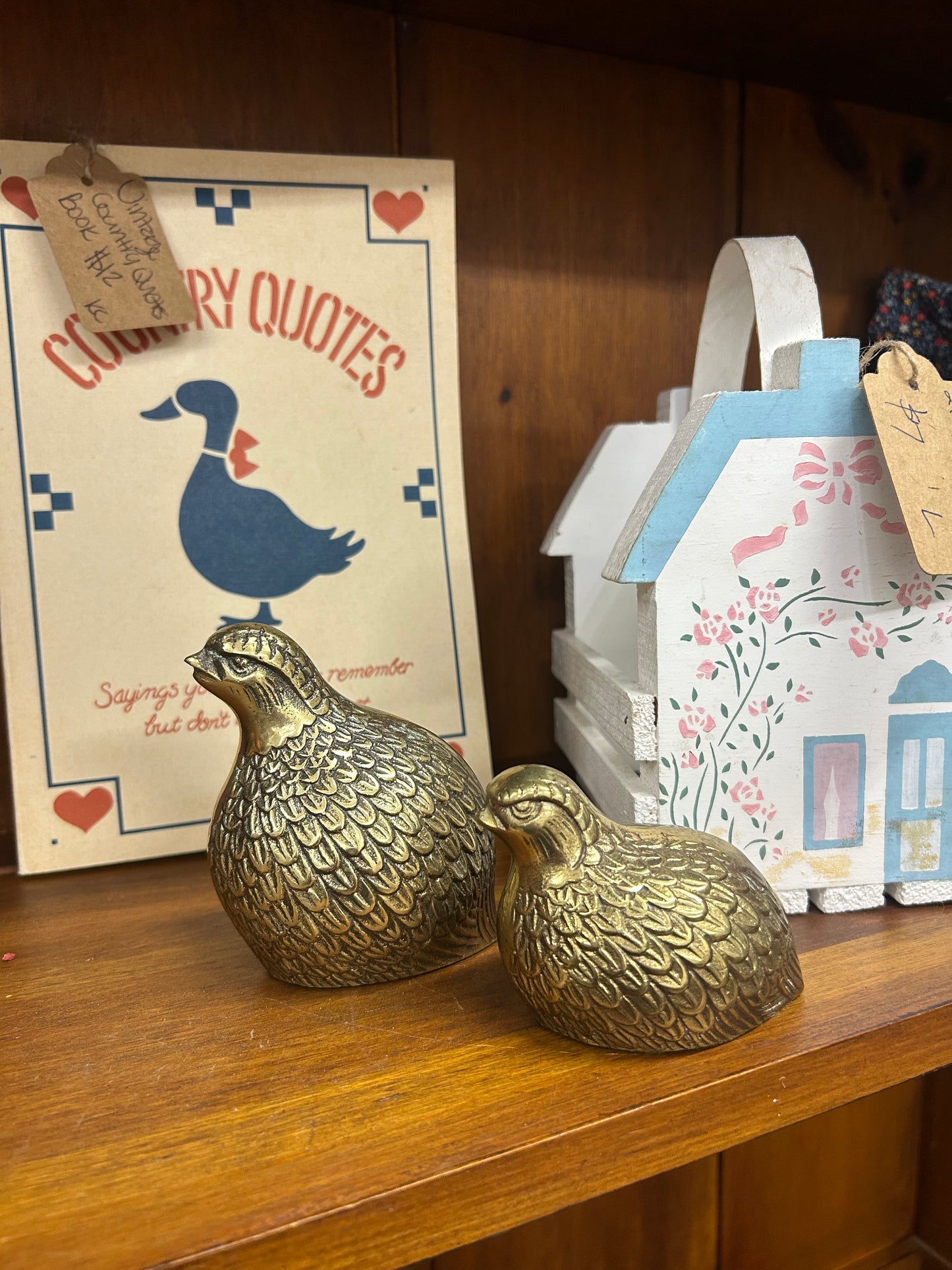 Vintage Set Of Brass Quail