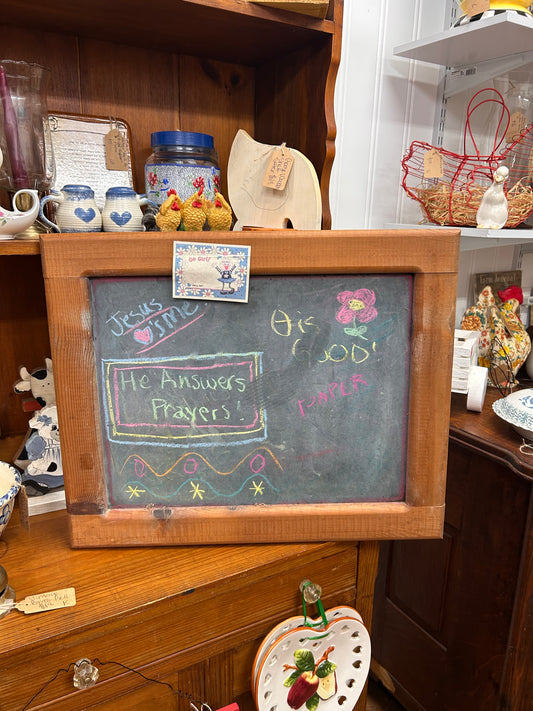 Vintage Wooden Frame Chalkboard - Has Wall Hangers On Back - Local Pickup Only