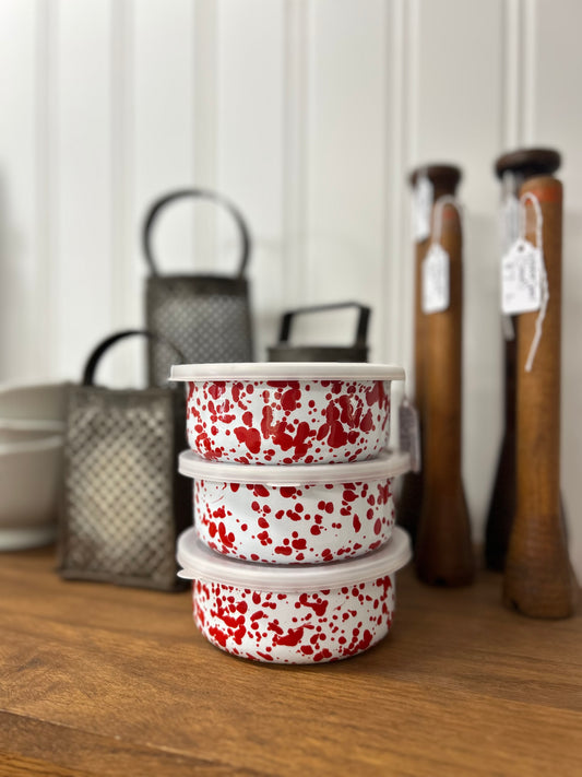 Red Splatter Food Containers - Set of 3