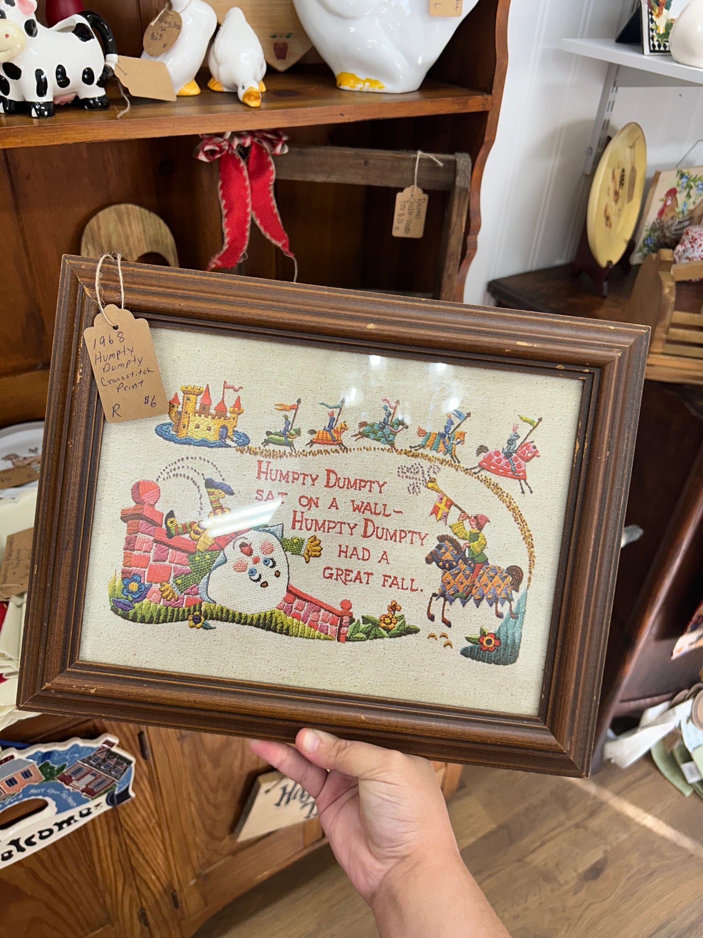 1968 Humpty Dumpty Cross Stitch Print