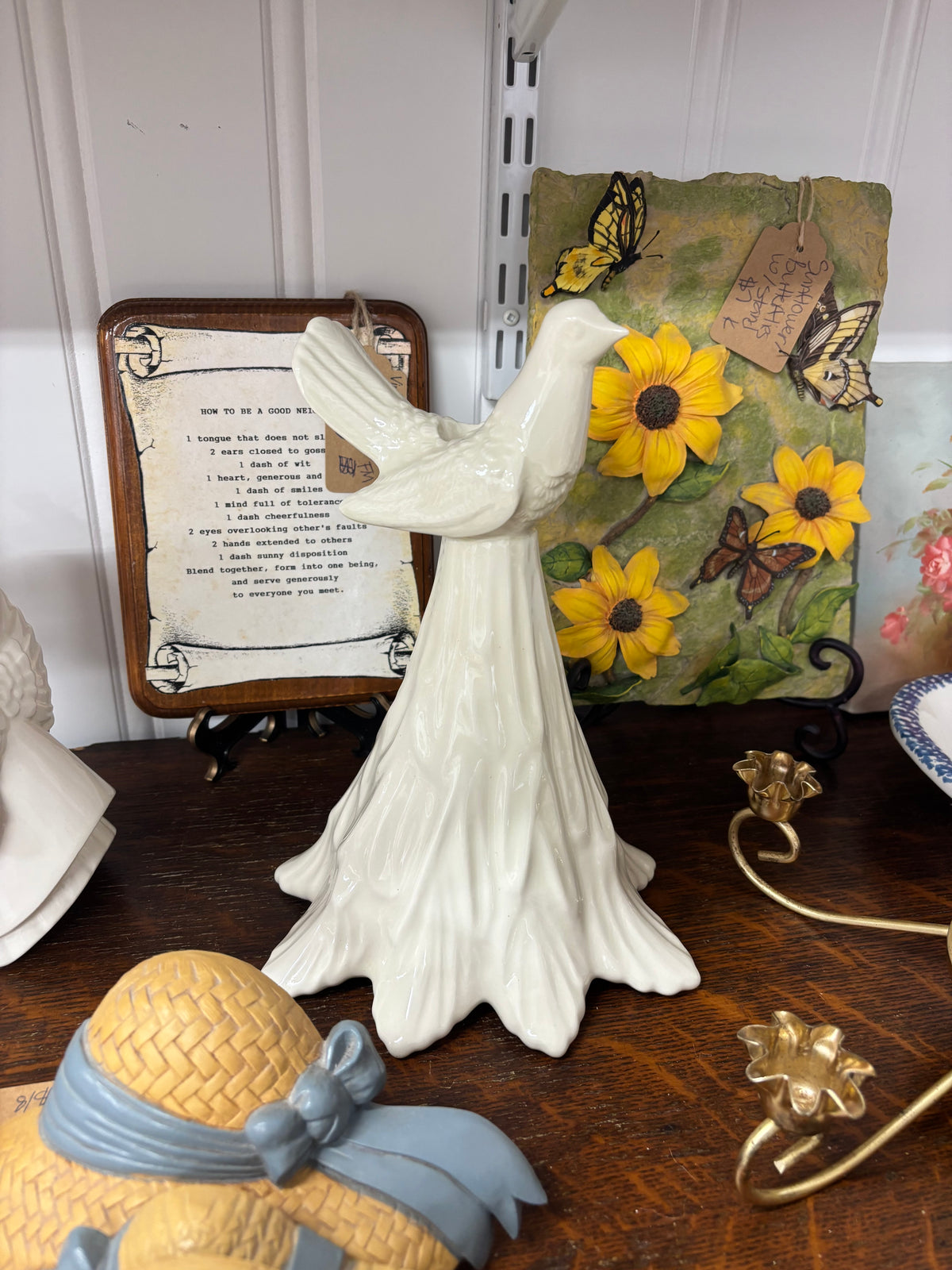 1970s Fitz & Floyd Dove Candleholder