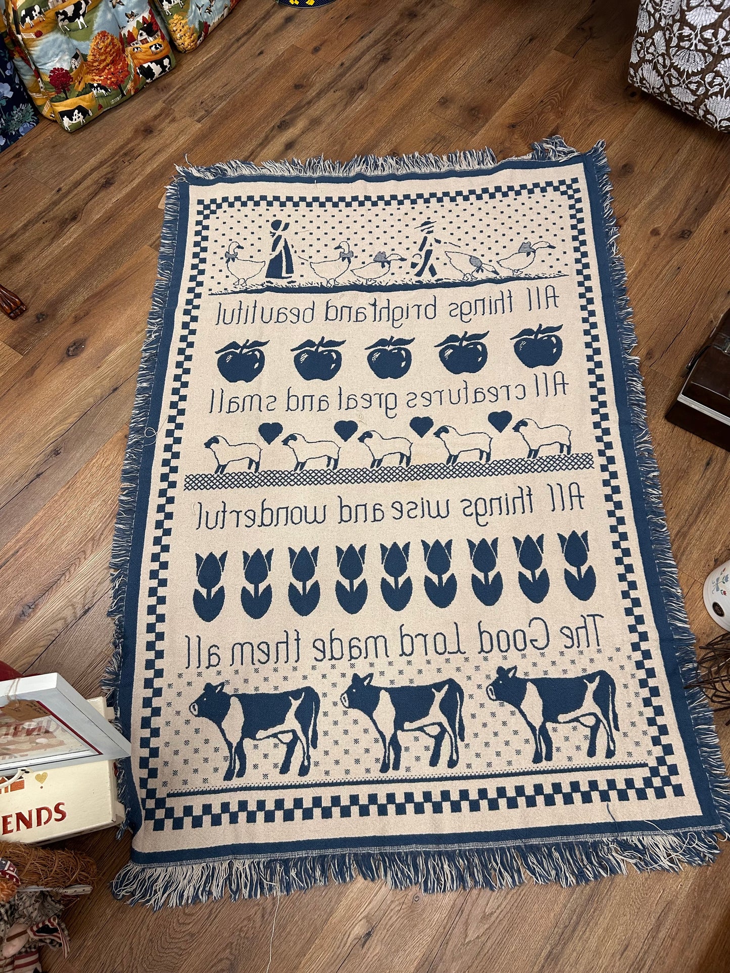 Vintage All Things Bright & Beautiful Throw