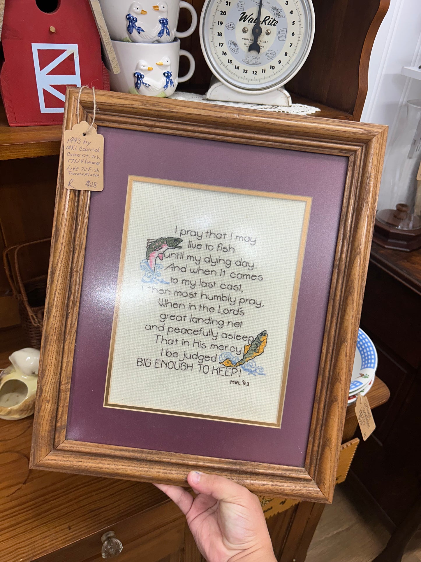 1993 Live To Fish Cross Stitch