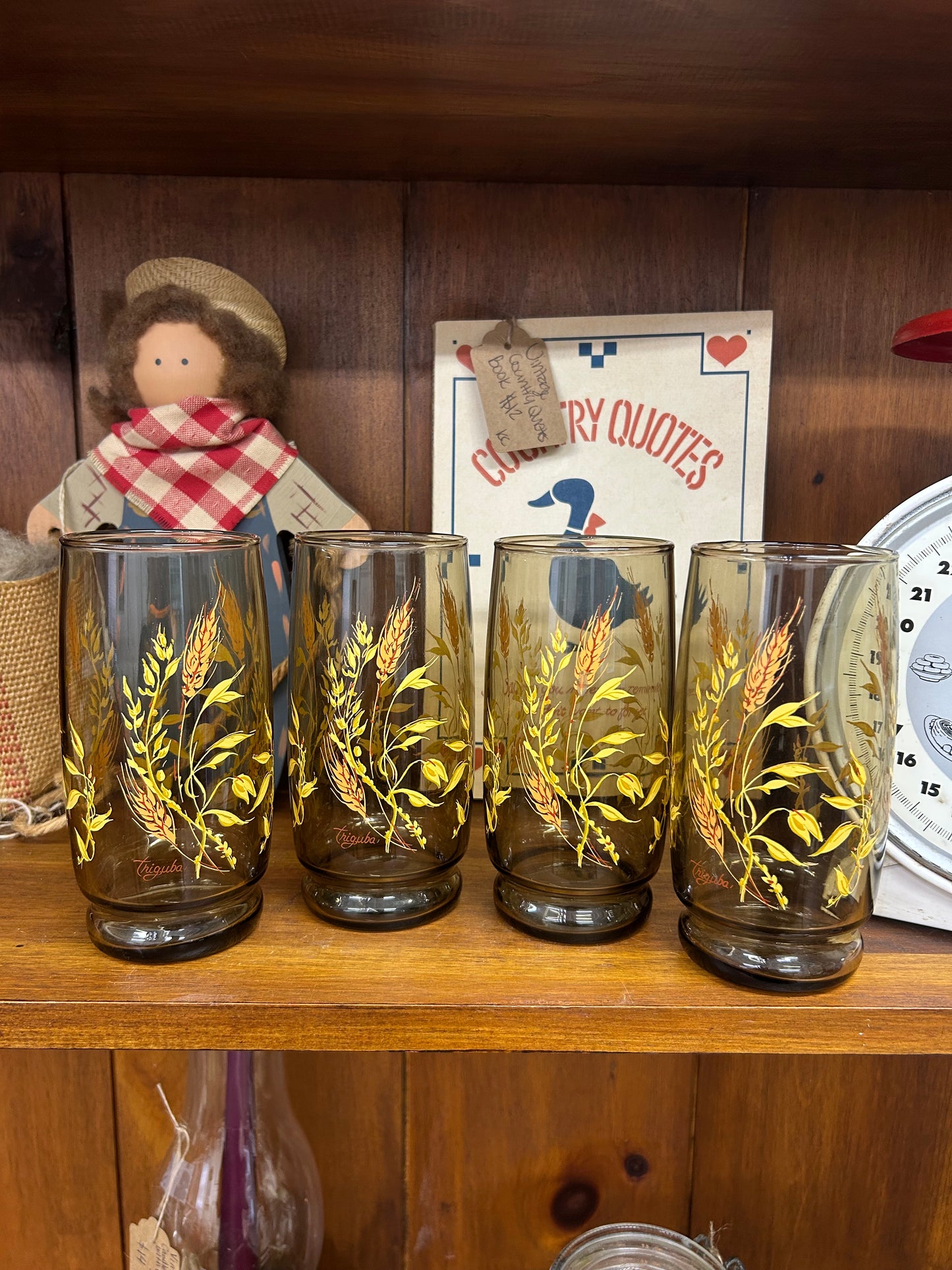 Vintage Anchor Hocking Wheat Glasses - Set Of 4