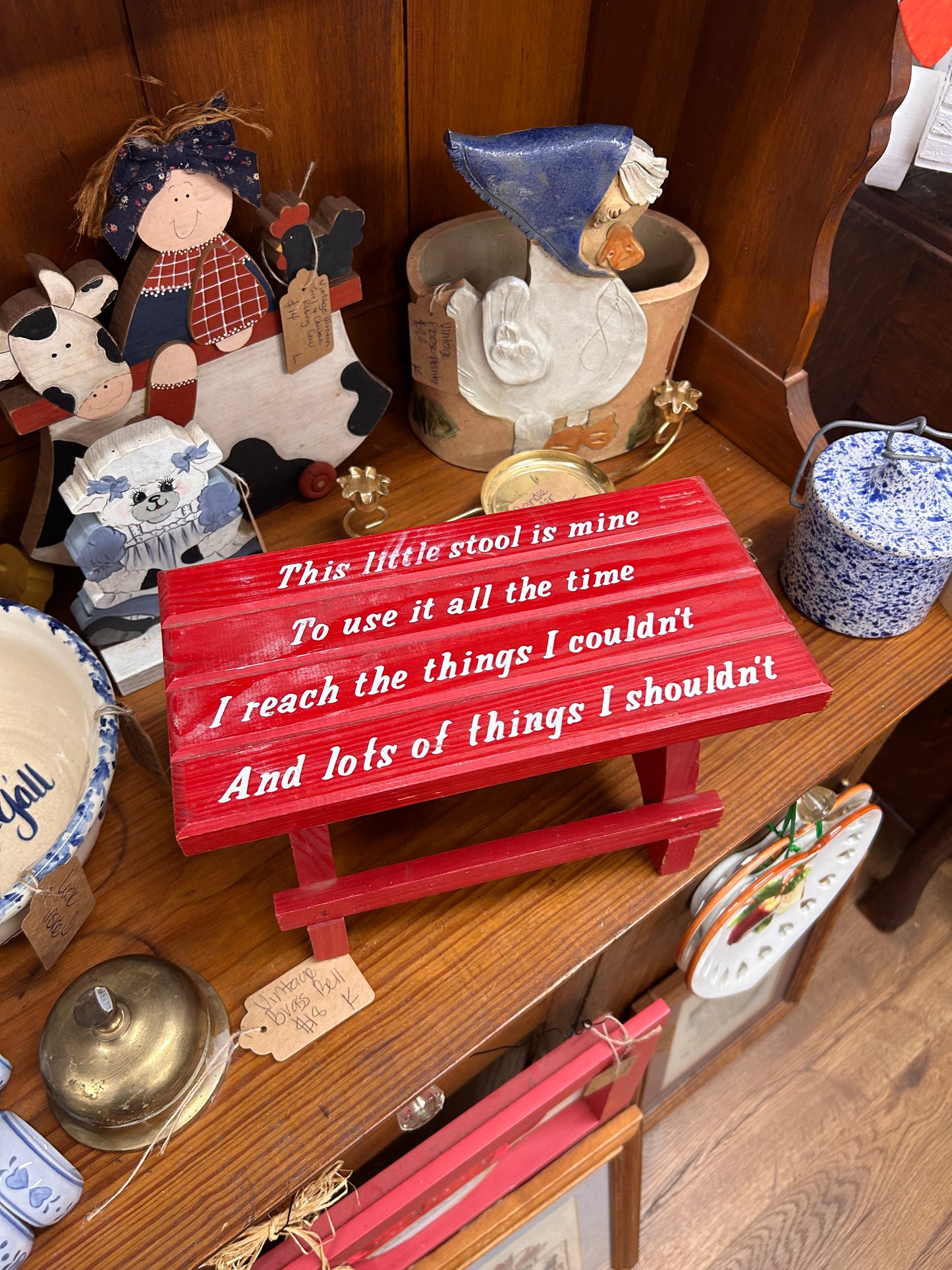 Vintage Red Children Step Stool