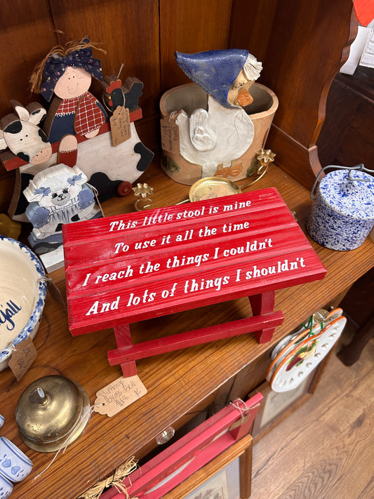 Vintage Red Children Step Stool