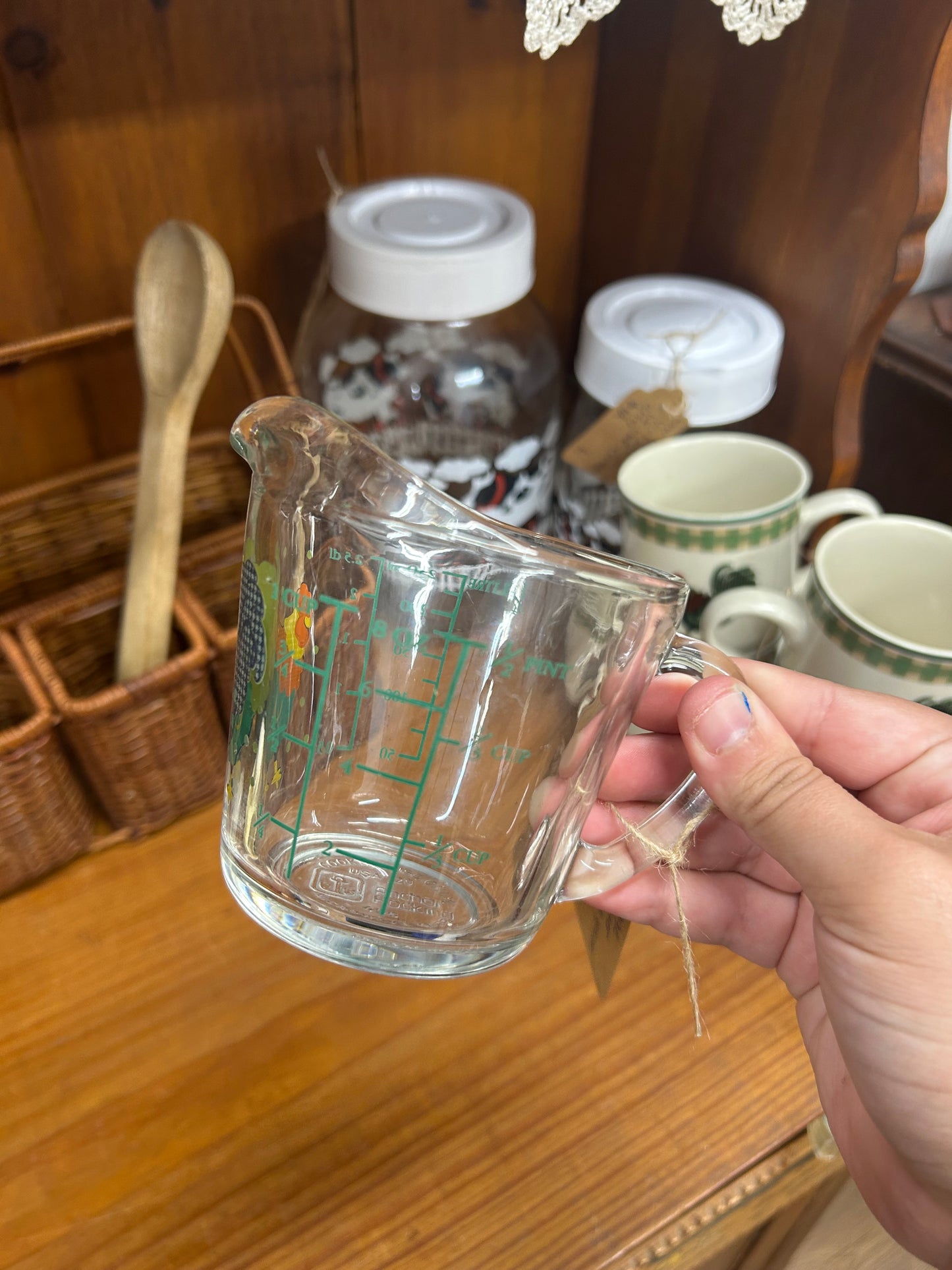 1980s Vintage Rooster Measuring Glass