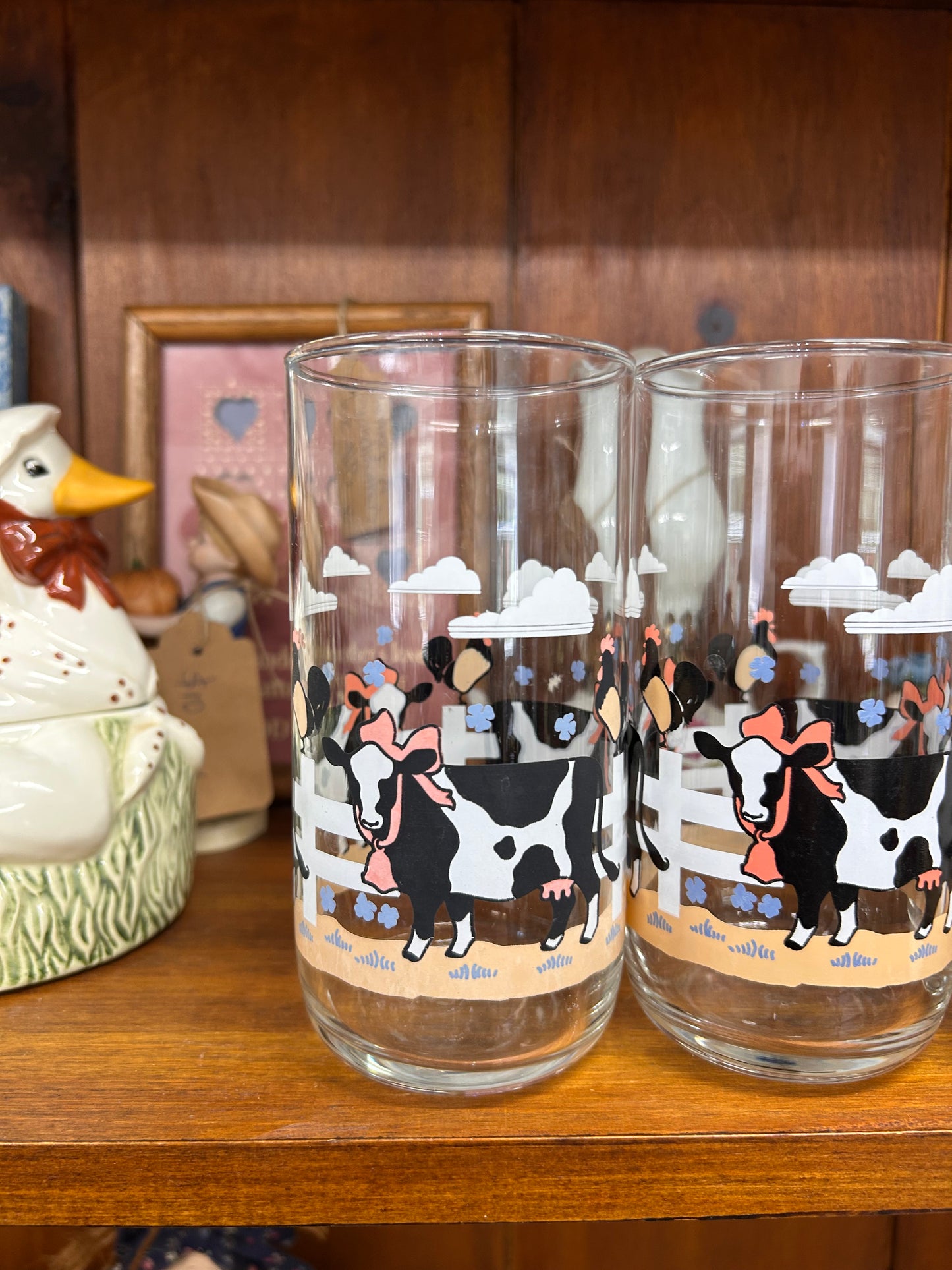 Vintage Libbey Cow Glasses - Set Of 6