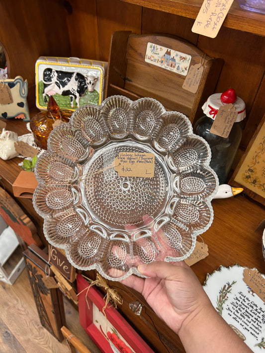 1960s Indiana Glass Hobnail/Thousand Eyes Egg Plate