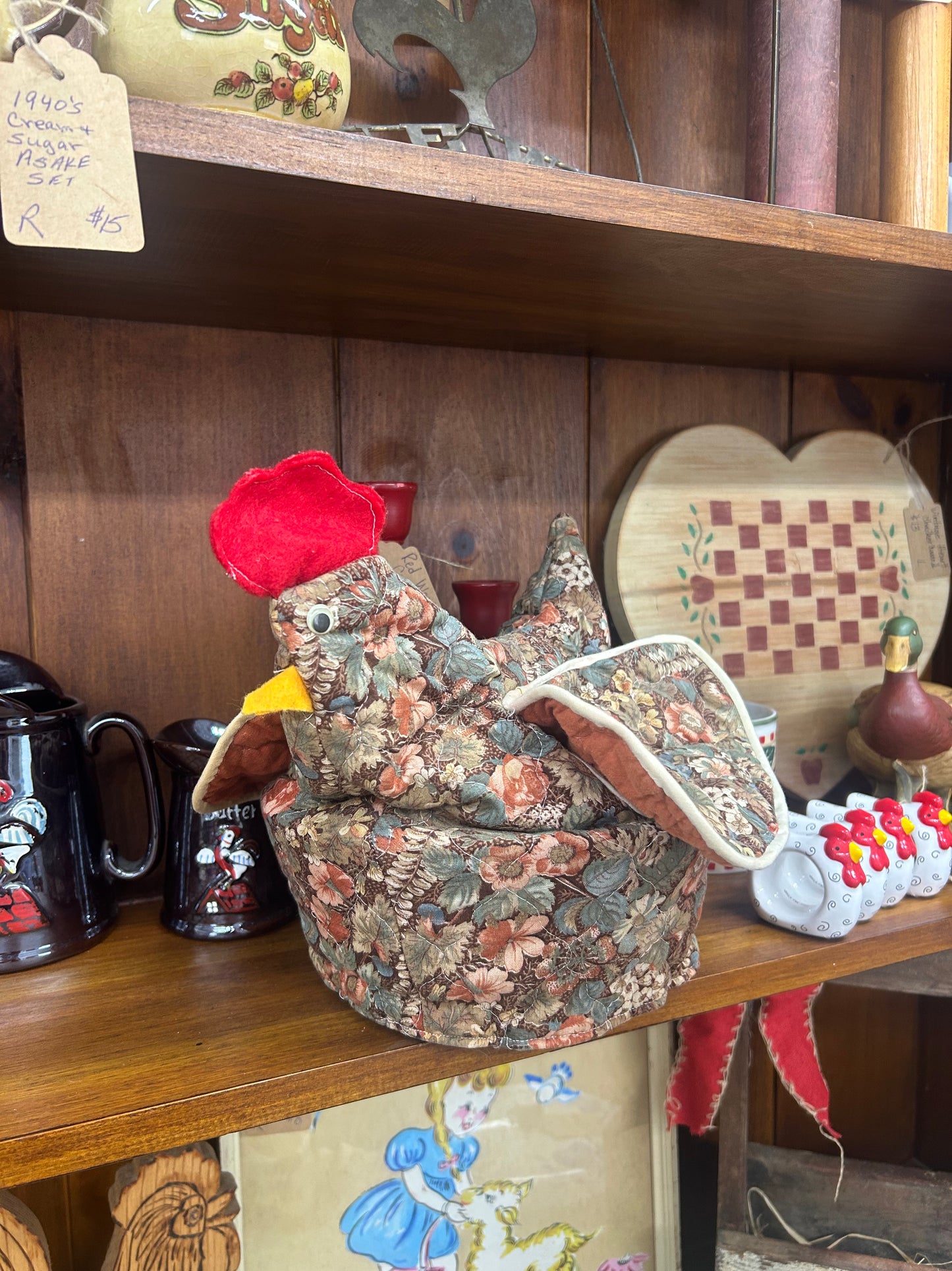 Quilted Chicken Whicker Egg Basket