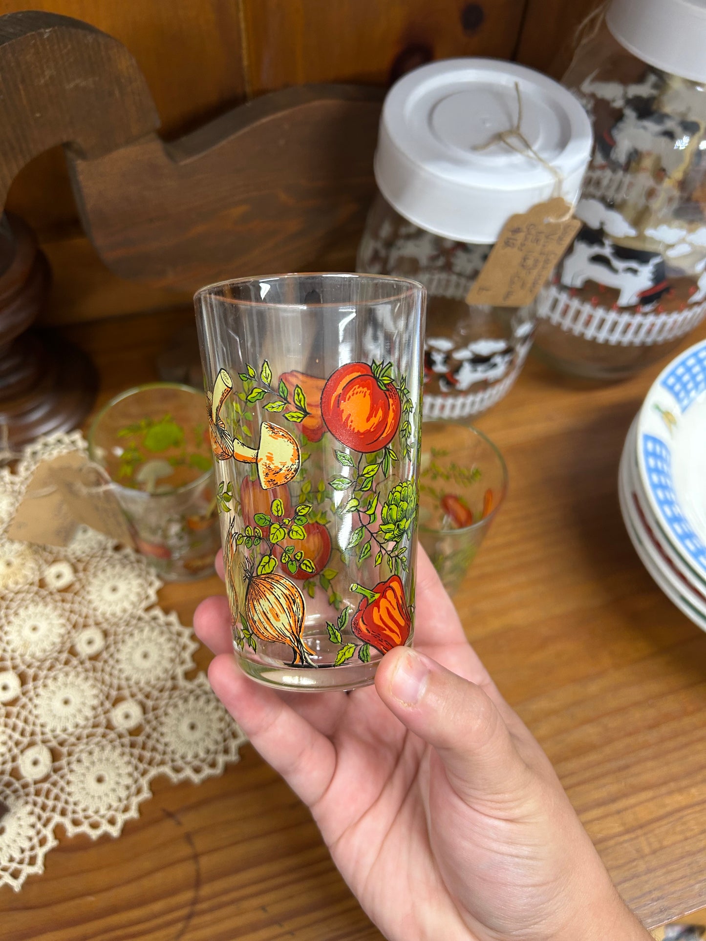 Vintage 1970s Arcoroc France Spice Of Life 4.5” tall - Set Of 4