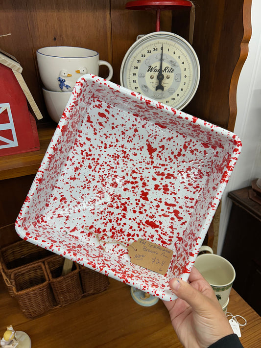 Red Splatterware Brownie Pan - NEW