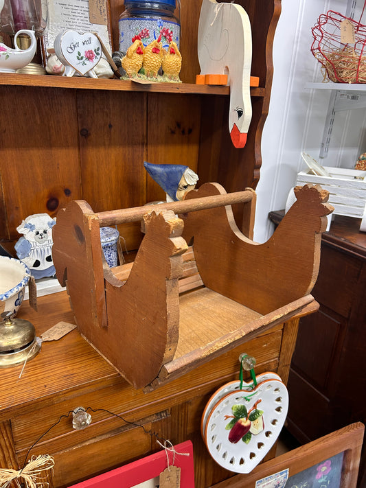 Vintage Large Wooden Chicken Basket - Local Pickup Only