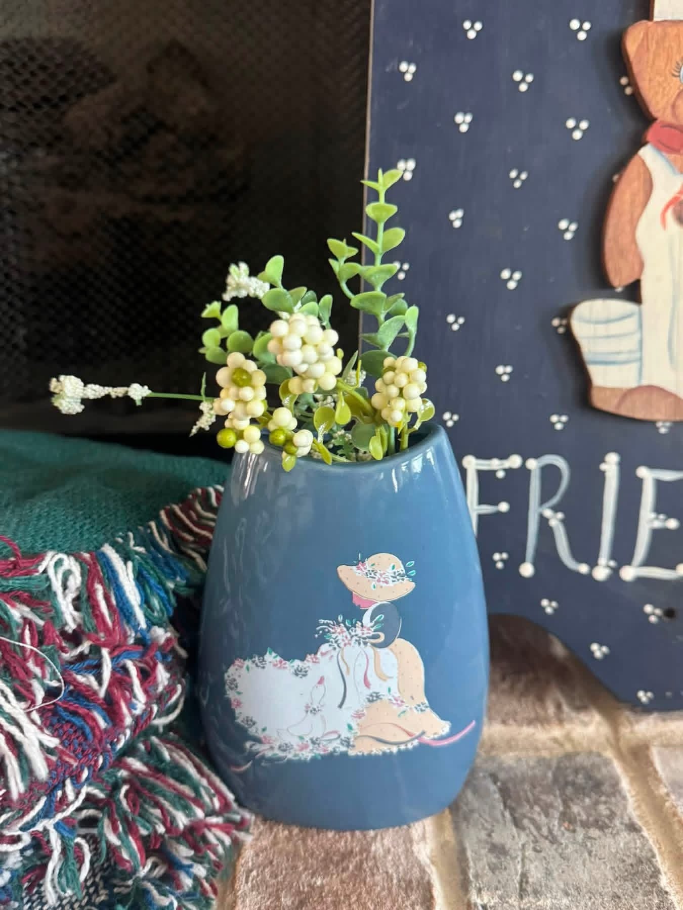 Vintage Goose Planter With Florals