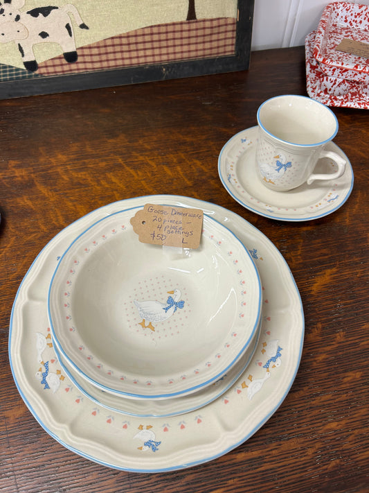 Goose Dinnerware 19 Piece Set - 4 place setting missing 1 cup - Local Pickup Only