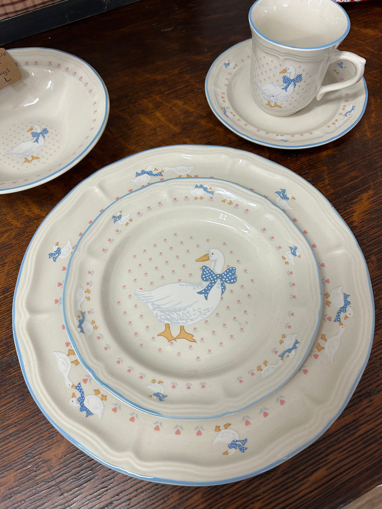 Goose Dinnerware 19 Piece Set - 4 place setting missing 1 cup - Local Pickup Only