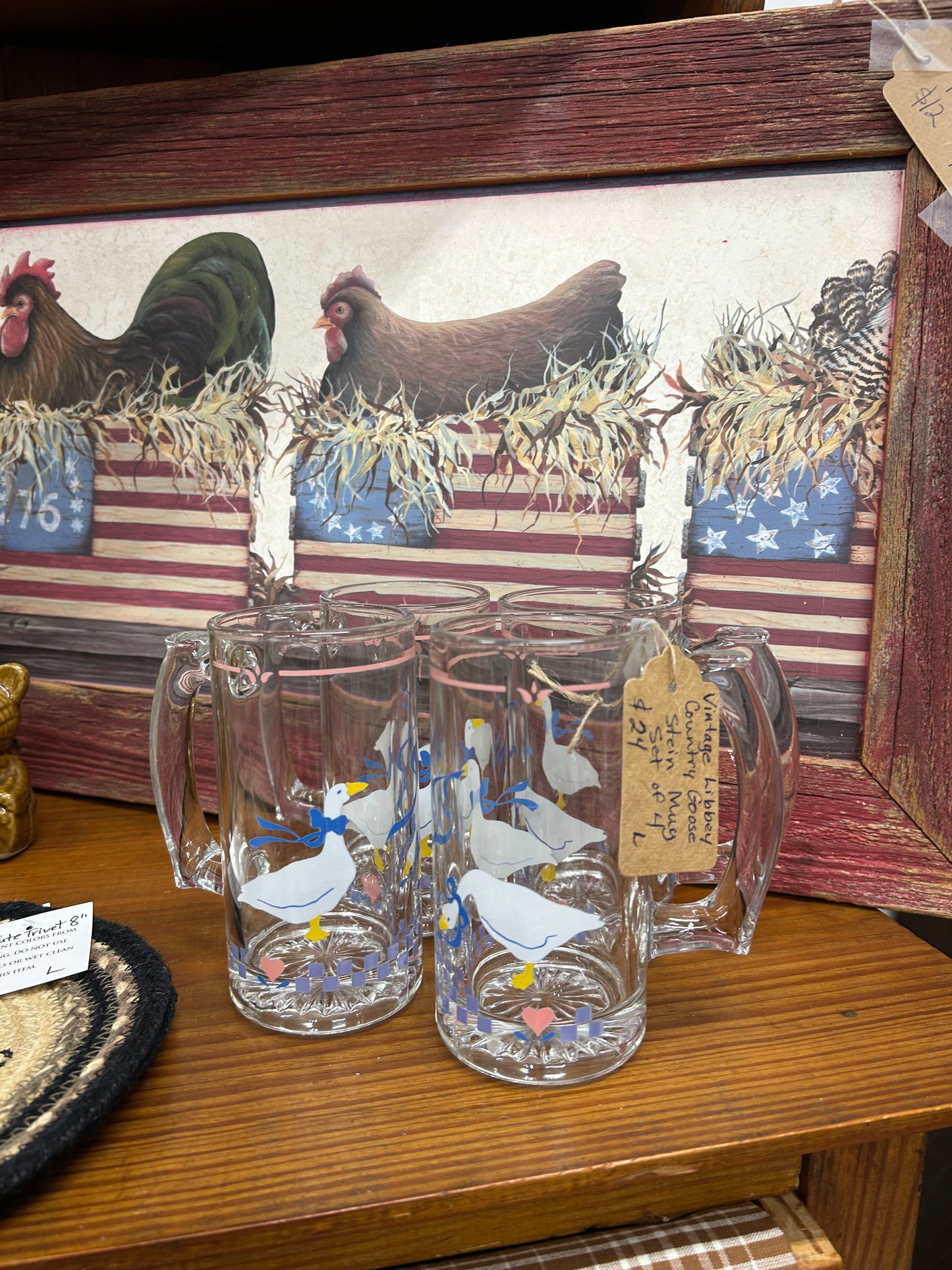 Vintage Libby Country Goose Stein Mug - Set Of 4