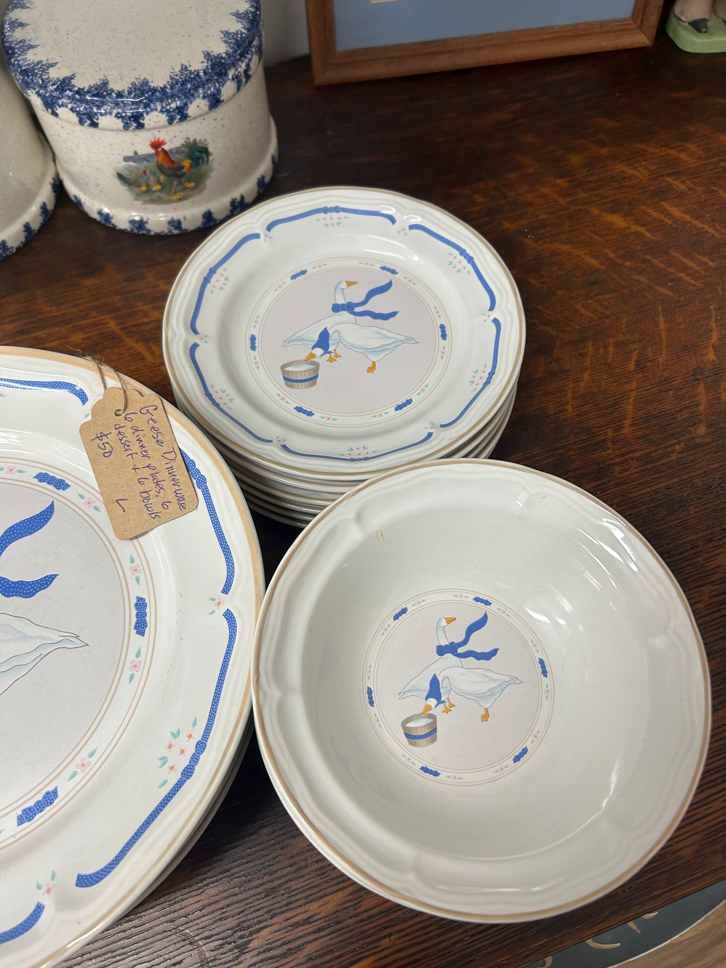 Geese Dinnerware - 6 Dinner plates, 6 dessert plates, & 6 bowls
